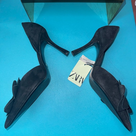 Zara heels pointed suede flower high heels - Picture 9 of 12